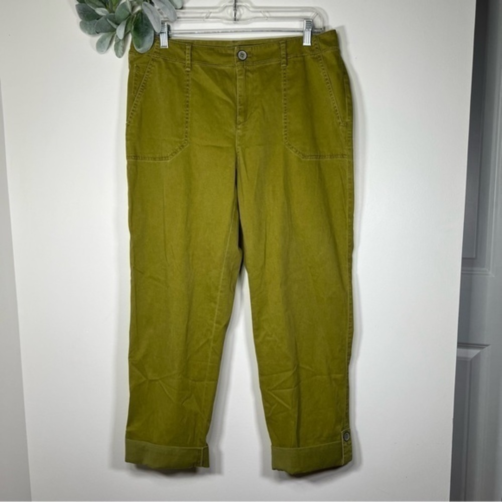 J. Jill Washvinele Olive Green Capri Pants s 12